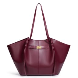 Women Large Capacity Wing Tote Bag Soft PU Leather Shoulder Bag Vintage Gold Turn Lock Shopper Bag Casual Commuter Handbag Work