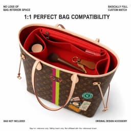 Luxury Felt Bag Organizer Insert for Louis Vuitton Neverfull Tote PM MM GM Handbag Liner with Multi-Pocket Storage Shape Support