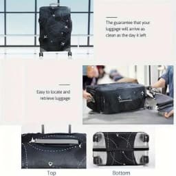 Durable Black Airplane Pattern Luggage Case for 18-32in Case, Essential Travel Accessories, Luggage Case Protector
