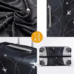 Durable Black Airplane Pattern Luggage Case for 18-32in Case, Essential Travel Accessories, Luggage Case Protector