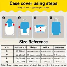 Durable Black Airplane Pattern Luggage Case for 18-32in Case, Essential Travel Accessories, Luggage Case Protector