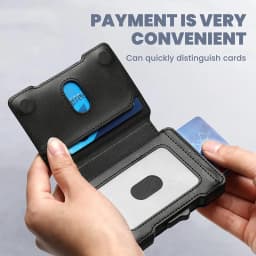 Minimalist Slim Men's Wallet with Money Clip RFID Blocking Smart Pop up Card Holder Metal Credit Card Holder