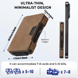 Minimalist Slim Men's Wallet with Money Clip RFID Blocking Smart Pop up Card Holder Metal Credit Card Holder
