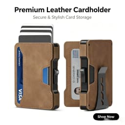 Minimalist Slim Men's Wallet with Money Clip RFID Blocking Smart Pop up Card Holder Metal Credit Card Holder