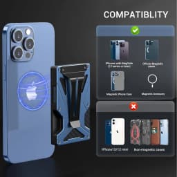 MagSafe Wallet Money Clip with AirTag Holder And 1 Magnetic Sheet Compatible with Magnetic & Non-Magnetic Phones