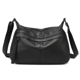 100% Cowhide Handbag and Purses New Fashion Shoulder Bag with Wide Straps Women Soft Genuine Leather Crossbody Messenger Bag