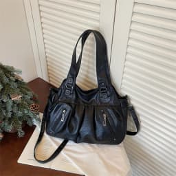 Vintage Soft Leather Women Hobo Bag Large Capacity Casual Tote Bag Female 2026 Trend Shoulder Crossbody Bags for Work & Travel