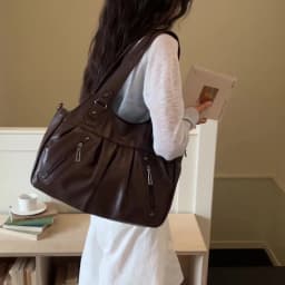 Vintage Soft Leather Women Hobo Bag Large Capacity Casual Tote Bag Female 2026 Trend Shoulder Crossbody Bags for Work & Travel