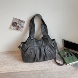 Vintage Soft Leather Women Hobo Bag Large Capacity Casual Tote Bag Female 2026 Trend Shoulder Crossbody Bags for Work & Travel
