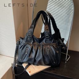 Vintage Soft Leather Women Hobo Bag Large Capacity Casual Tote Bag Female 2026 Trend Shoulder Crossbody Bags for Work & Travel