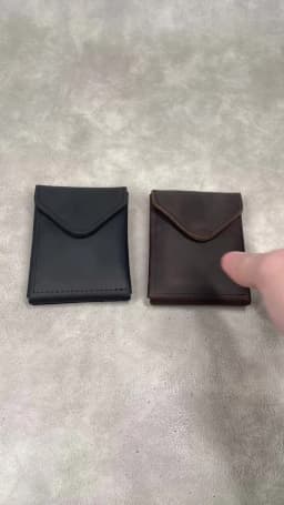 100% Genuine Leather Wallet For Men Male Original Cowhide Slim Minimalist Front Pocket Cash Wallet Card Holder With Flap Closure