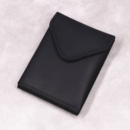 100% Genuine Leather Wallet For Men Male Original Cowhide Slim Minimalist Front Pocket Cash Wallet Card Holder With Flap Closure