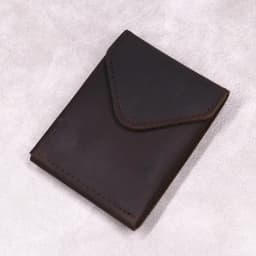 100% Genuine Leather Wallet For Men Male Original Cowhide Slim Minimalist Front Pocket Cash Wallet Card Holder With Flap Closure