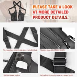 Retro Anti-theft Storage Vest Bag Multi-Pocket Concealed Strap Chest Bag Leather Multifunction Mobile Phone Bag Hunting
