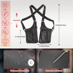 Retro Anti-theft Storage Vest Bag Multi-Pocket Concealed Strap Chest Bag Leather Multifunction Mobile Phone Bag Hunting