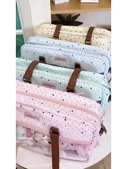 New Y2k Cute Lace Ita Bag Large Capacity Lolita Girls Transparent Pocket DIY Badge Display Shoulder Bag Casual Polka Dot Handbag