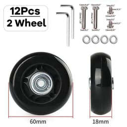 Silent Suitcase Wheels Rubber Trolley Luggage Casters High-Quality Durable Travel Bag Wheel Repair Accessories for Quiet Rolling