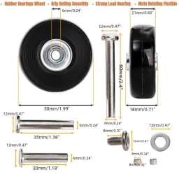 Silent Suitcase Wheels Rubber Trolley Luggage Casters High-Quality Durable Travel Bag Wheel Repair Accessories for Quiet Rolling
