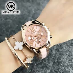 2026 Michael Kors Women's Business Watch Bag MK Classic Roman Scale Quartz Stainless Steel Intergold Style Watch Wallet
