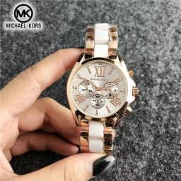 2026 Michael Kors Women's Business Watch Bag MK Classic Roman Scale Quartz Stainless Steel Intergold Style Watch Wallet