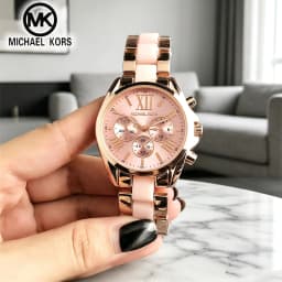 2026 Michael Kors Women's Business Watch Bag MK Classic Roman Scale Quartz Stainless Steel Intergold Style Watch Wallet