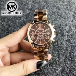 2026 Michael Kors Women's Business Watch Bag MK Classic Roman Scale Quartz Stainless Steel Intergold Style Watch Wallet