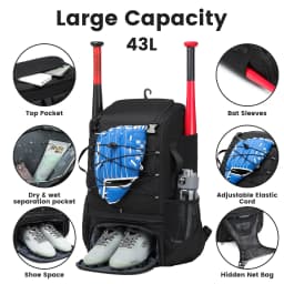 Softball Equipment Bag Baseball Backpack with Shoe Compartment Softball Bag for Youth Large Capacity Sport Baseball Backpack