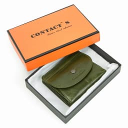 Contact's 100% Genuine Leather Wallet Green Women Small Coin Purse Mini Card Holder Wallets Mini Money Bag for Ladies Carteras