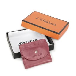 Contact's 100% Genuine Leather Wallet Green Women Small Coin Purse Mini Card Holder Wallets Mini Money Bag for Ladies Carteras