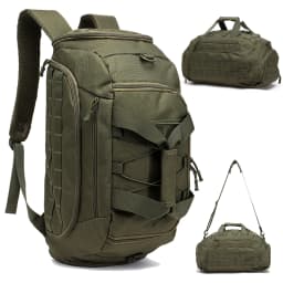 Tactical Gym Backpack with Shoe Compartment Convertible 3-in-1 Duffel Sling Bag for Men Women Weekender Overnight Travel Bag