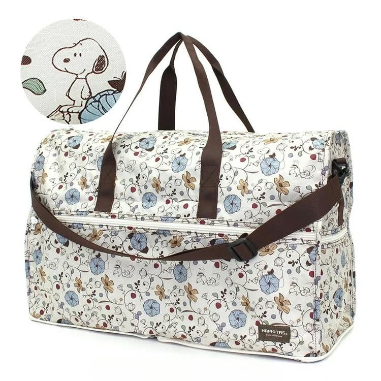New 38L Large Capacity Lightweight Foldable Water-Repellent Travel Bag Cartoon Snoopy Casual Travel Bag Outdoor Handbag