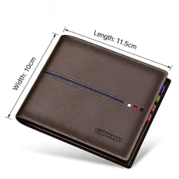 New 2026 Men's Short Wallet Genuine Leather First Layer Cowhide Rfid Blocking Slim Thin Minimalist Purse