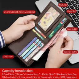 New 2026 Men's Short Wallet Genuine Leather First Layer Cowhide Rfid Blocking Slim Thin Minimalist Purse