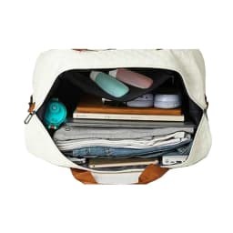 Convenient Shoe Pocket Motorbike Travel Bag Quilted Fabric, Lightweight Carry-on Duffle for Outdoor Weekend Short Trips