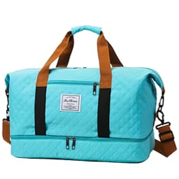 Convenient Shoe Pocket Motorbike Travel Bag Quilted Fabric, Lightweight Carry-on Duffle for Outdoor Weekend Short Trips