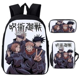 Anime Jujutsu Kaisen Backpack Gojo Satoru Cartoon Bags Student Schoolbag Boys Girls Rucksack Large Capacity Bookbag 3pcs Set