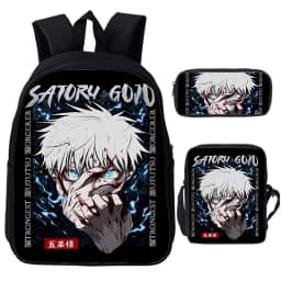 Anime Jujutsu Kaisen Backpack Gojo Satoru Cartoon Bags Student Schoolbag Boys Girls Rucksack Large Capacity Bookbag 3pcs Set