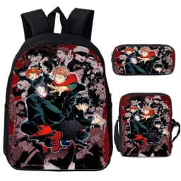 Anime Jujutsu Kaisen Backpack Gojo Satoru Cartoon Bags Student Schoolbag Boys Girls Rucksack Large Capacity Bookbag 3pcs Set