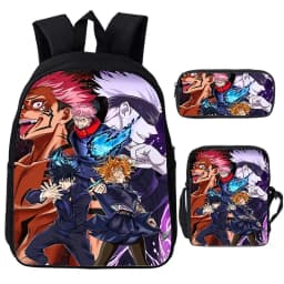 Anime Jujutsu Kaisen Backpack Gojo Satoru Cartoon Bags Student Schoolbag Boys Girls Rucksack Large Capacity Bookbag 3pcs Set