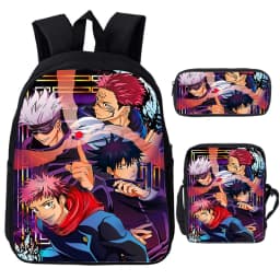 Anime Jujutsu Kaisen Backpack Gojo Satoru Cartoon Bags Student Schoolbag Boys Girls Rucksack Large Capacity Bookbag 3pcs Set