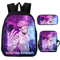 Anime Jujutsu Kaisen Backpack Gojo Satoru Cartoon Bags Student Schoolbag Boys Girls Rucksack Large Capacity Bookbag 3pcs Set