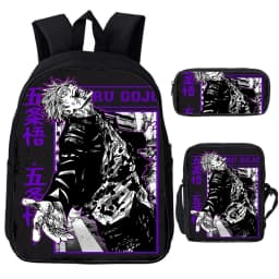 Anime Jujutsu Kaisen Backpack Gojo Satoru Cartoon Bags Student Schoolbag Boys Girls Rucksack Large Capacity Bookbag 3pcs Set