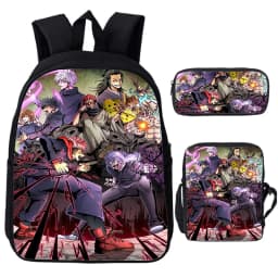 Anime Jujutsu Kaisen Backpack Gojo Satoru Cartoon Bags Student Schoolbag Boys Girls Rucksack Large Capacity Bookbag 3pcs Set