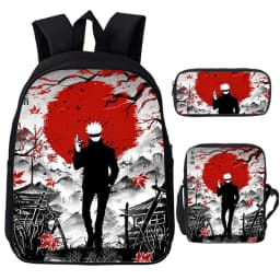 Anime Jujutsu Kaisen Backpack Gojo Satoru Cartoon Bags Student Schoolbag Boys Girls Rucksack Large Capacity Bookbag 3pcs Set