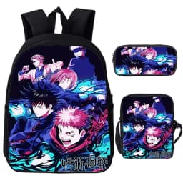 Anime Jujutsu Kaisen Backpack Gojo Satoru Cartoon Bags Student Schoolbag Boys Girls Rucksack Large Capacity Bookbag 3pcs Set