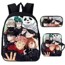 Anime Jujutsu Kaisen Backpack Gojo Satoru Cartoon Bags Student Schoolbag Boys Girls Rucksack Large Capacity Bookbag 3pcs Set