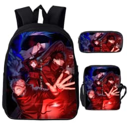 Anime Jujutsu Kaisen Backpack Gojo Satoru Cartoon Bags Student Schoolbag Boys Girls Rucksack Large Capacity Bookbag 3pcs Set