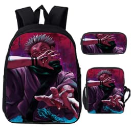 Anime Jujutsu Kaisen Backpack Gojo Satoru Cartoon Bags Student Schoolbag Boys Girls Rucksack Large Capacity Bookbag 3pcs Set
