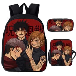 Anime Jujutsu Kaisen Backpack Gojo Satoru Cartoon Bags Student Schoolbag Boys Girls Rucksack Large Capacity Bookbag 3pcs Set