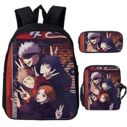 Anime Jujutsu Kaisen Backpack Gojo Satoru Cartoon Bags Student Schoolbag Boys Girls Rucksack Large Capacity Bookbag 3pcs Set